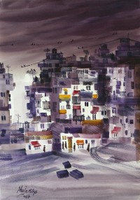 Shuja Mirza, 11 x 16 Inch, Water Color on Paper, Cityscape Painting, AC-SJM-011